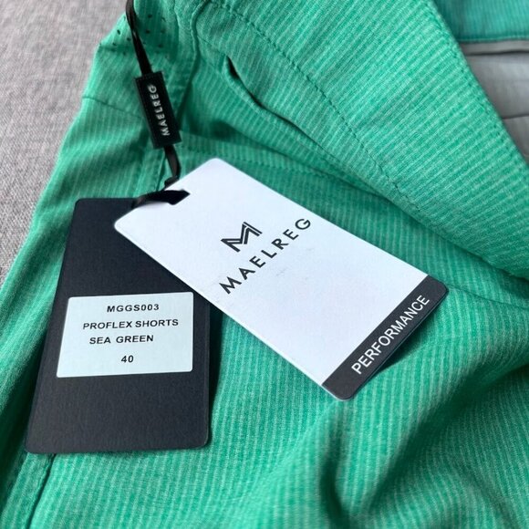 10'' Inseam Stretch Waist Lightweight Striped Flat Front Quick Dry Hybrid - Picture 3 of 9